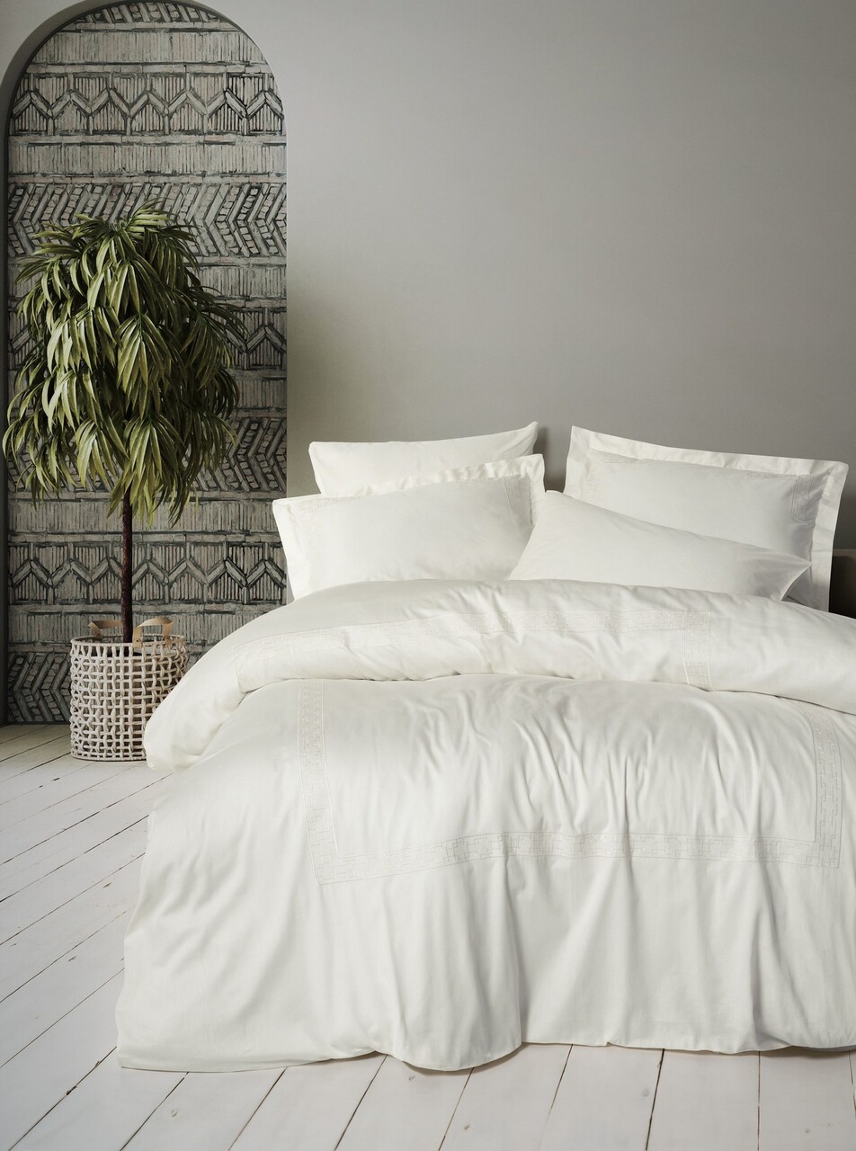 Lenjerie de pat dubla, L'essentiel Maison, Luxe, Ecru - imagine 4